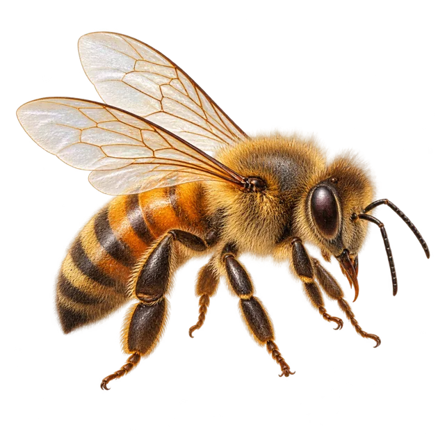 Detailed illustration of a honey bee